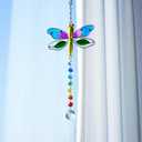 Dragonfly Decor Stained Glass Suncatcher for Windows Hanging Crystal Sun Catcher Prism Rainbow Maker Pendant