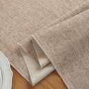 Alsoo Table Runners 108 Inches Long, Rustic Table Runner with Tassels, Boho Farmhouse Linen Texture Table Decor for Holiday Party and Wedding, 13x108 Inches, Beige