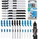 20PCS T Shank Jigsaw Blades Tool for Wood Plastic Metal Compatible with 90% Power Jig Saws Such as Bosch DEWALT RYOBI One+ Makita SKIL Black+Decker Includes 4 Each of T101B T101AO T144D T118A & T118B