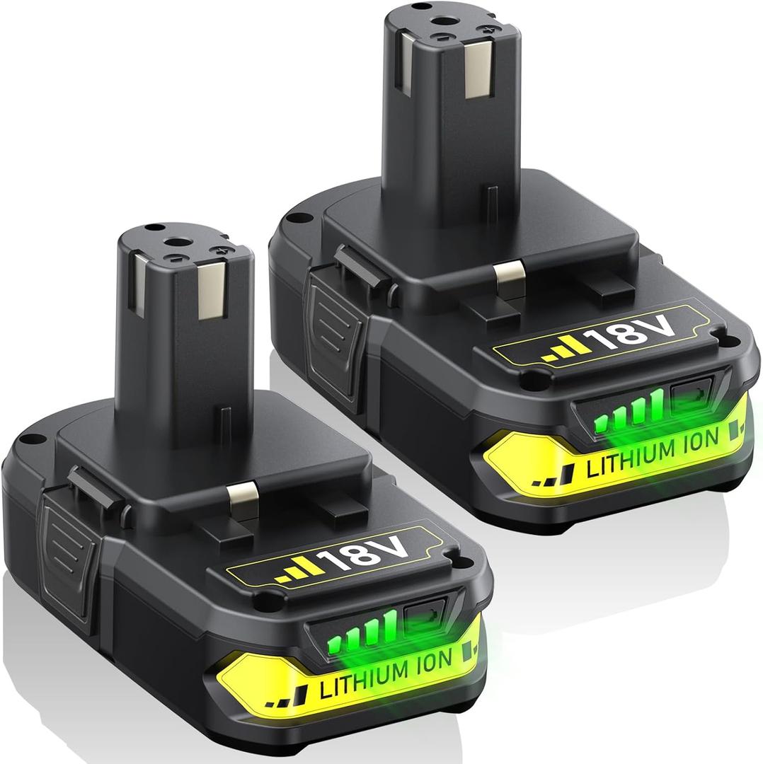 4.0Ah Battery Replacement for Ryobi 18V Battery P102 P103 P104 P105 P107 18Volt ONE+ Lithium Batteries (2Pack)