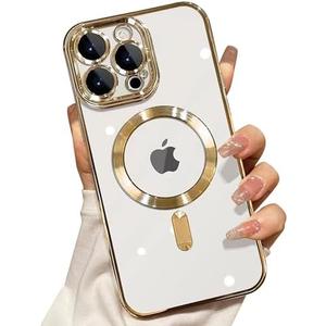 Misscase iPhone 13 Pro MagSafe Case with Camera Protector, Clear Magnetic Anti-Scratch Cover - Gold