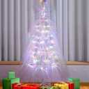 7ft Pre-Lit Artificial Christmas Tree, Christmas Tree with 180 LED Lights, 8 Lighting Modes, 2800 Tinsel Branches, Perfect for Indoor, Home, Party, Office, Apartment Decoration (Colorful)