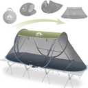 Night Cat Pop-up Mosquito Tent: 1 Person Camping Tent with Bug Screen Net Adults Kids Fits with Camping Cot (Exclueded) (Army Green)
