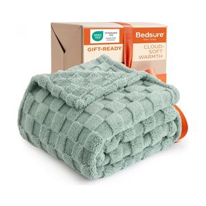 Bedsure GentleSoft Sage Green Throw Blanket for Couch - Checkered Fleece Blankets Christmas Gifts for Women Men Girls, Cute Soft Cozy Throw for Bedroom Home Decor Gifts, 50x60 Inches