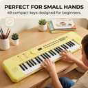 RockJam 49 Key Keyboard Piano, Portable Electronic Music Keyboard with Speakers, USB-C Power or Battery Operation, Headphone Input, 200 Tones, 200 Rhythms, Note Stickers & Lessons, Compact