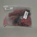 Lilosy Sexy Lace Pajamas Lingerie Set High Waist Sheer Sleepwear Bow Ties Cami Shorts Bra and Panty (Large, Floral Black Red)