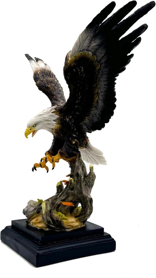 17 Inch Large Eagle Statue Resin Sculpture Frgurine Gift for Home Decor Office Living Room Desktop Display Decorative Decoration