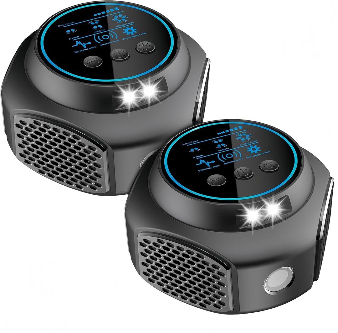 2 Pack Mouse Deterrent Plug in with 4 Modes Mouse Repellent Indoor Ultrasonic Mice Repellent for Attic House Warehouse Garage Basement Rodent Repellent Ultrasonic Plug in