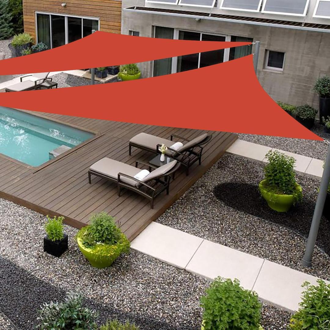 32' x 32' x 32' Red Sun Shade Sail Canopy Awning for Patio Backyard Lawn Garden Outdoor Activities Grade UV Block Mesh Netting, We Can Make Custom Sizes