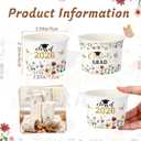 Nuanchu 100 Pack 9 oz Wildflower Graduation Ice Cream Cups 2026 Congrats Grad Disposable Paper Cups for Dessert Treat Bowls for Snacks Soup Hot Cold Food Congrats Grad Class of 2026 Decorations