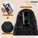 30 Inch Black Ponytail Extension, Layered Ponytail Extensions for Women, Soft Wavy Claw Clip in Ponytail Extension, Natural Synthetic Hair Pieces for Women (Color: Black)