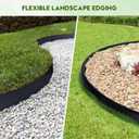 No Dig Landscape Edging 33FT, 4 Inch Plastic Edging for Landscaping with 100 Spikes, for Garden, Lawn, Flower Beds and Yard, Black