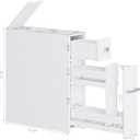 Spirich Slim Bathroom Storage Cabinet, Free Standing Toilet Paper Holder, Bathroom Cabinet Slide Out Drawer Storage, White