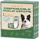 Dog Diapers Male,50 Count Medium Adjustable Male Dog Diapers Disposable,Dog Belly Band, Male Dog Wraps Ideal for Doggie, Puppy,Super Absorbent & Wetness Indicator(M Waist Same as Other Brands' S)