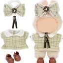 Cute Doll Clothes for Design Outfit Blind Mystery Box Accessories Mini Ropa Plush Stuff Hat Dress Overalls Pajamas Hoodie Green
