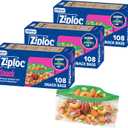 Ziploc Snack Bags, Easy Open and Close, Small Plastic Storage Bags, 324 Bags Total
