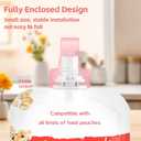 2 x [3 Packs with Case] Food Pouch Topper No Spill No Squeeze Baby Food Pouch Topper Anti Spill Softsip Food Pouch Tops for Baby Toddler Food Pouch Toppers No Spill (Pink with Case)