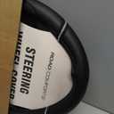 Road Comforts Leather Steering Wheel Cover - Made with PVC Leather - Anti-Slip, Universal Fit 14 1/2 inches to 15 inches - Black