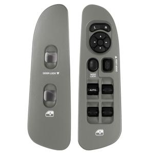 BASIKER Master Power Window Switch and Bezel Driver Side and Window Bezel Passenger Side Replacements for 2002-2010 Dodge Ram 1500 2500 3500, Grey