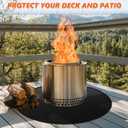 36'' Fire Pit Mat for Solo Stove Bonfire, Double-Sided Fireproof Under Grill Mat Deck Patio Protector Pad, Round BBQ Mat for Solo Stove Accessories, Easy to Clean, Reusable