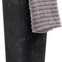 Mind Reader Slim Laundry Hamper with Lid, 40L Clothes Basket, Narrow Tapered Design with Ventilated Cutout Pattern, Plastic, Black, Single