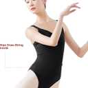 Daydance Teens Women Dance Leotards for Ballet, Tanks Sleeveless Gymnastic Leotards (Medium, Black Princess Vest)