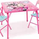 Minnie Mouse Kids Table & Chairs Set for Kid and Toddler 36 Months Up To 7 years, Includes: 1 Table (24"L x 24"W x 20"H), 2 Chairs (13"L x 13.5"W x 21"H) Weight Limit: 70 lb, Onesize