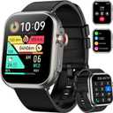 Smart Watch for Men Women, 1.85" HD Fitness Tracker (Answer/Make Call), 1000 mAh Battery, 120+ Sport Modes, IP68 Waterproof, 24/7 Heart Rate/Sleep Monitor, for Android/iPhone (Black)