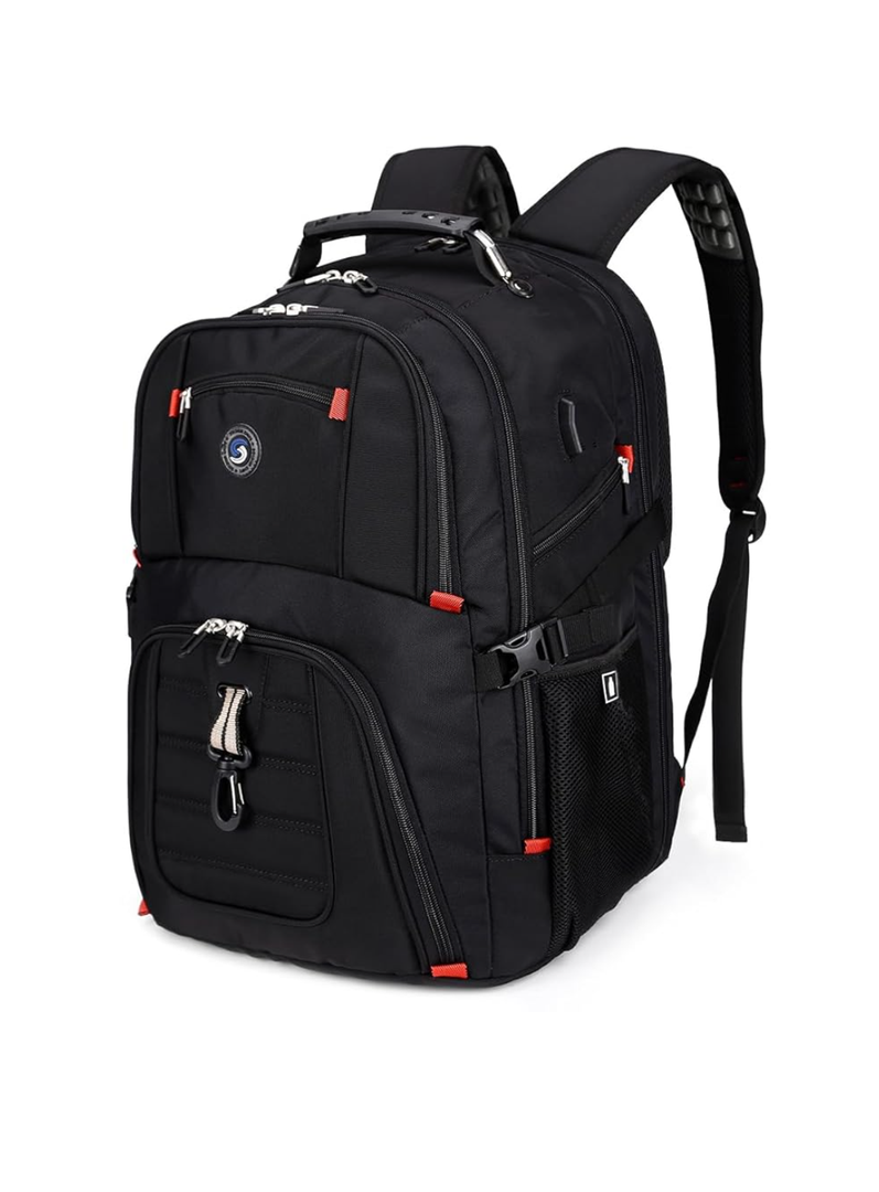 SHRRADOO Extra Large 50L Travel Laptop Backpack with USB Charging Port, College Backpack Airline Approved Business Work Bag Fits 17 Inch Computer for Men Women