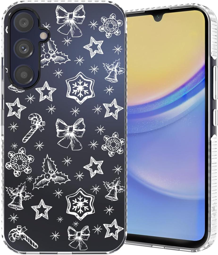 Christmas Phone Case Compatible for Samsung Galaxy A15 5G,Aesthetic Xmas Case,Soft TPU Funny Christmas Winter Pattern Print Designed Anti-Slip Shockproof Phone Case for Galaxy A15 5G Clear