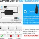 12V Heated Jacket Battery StepUp Adapter for Milwau-kee, M-12, Makita, AEG Gear,Snap-on, Metabo, Craftsman.Cable TypeC to DC 5.5mm (Only Suitable for 12v Heating Jackets)