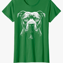 Pitbull Illustration Pit Bull T-Shirt Green S