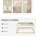 Framed Neutral Modern Minimalist Wall Art for Living Room, 3 Piece Boho Abstract Canvas Prints Artwork for Walls, Mid Century Boho Neutral Geometric Paintings for Bedroom Hallway Wall Decor, 16x24 In