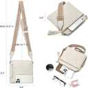 FOXLOVER Quilted Crossbody Bags for Women Vegan Leather Boho Purses Shoulder Handbags with Tassel (Beige)