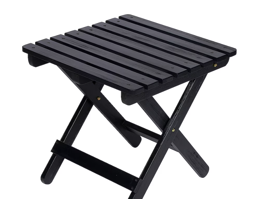 Shine Company 4119 Square Outdoor End Table 19-in W x 19-in L, Black