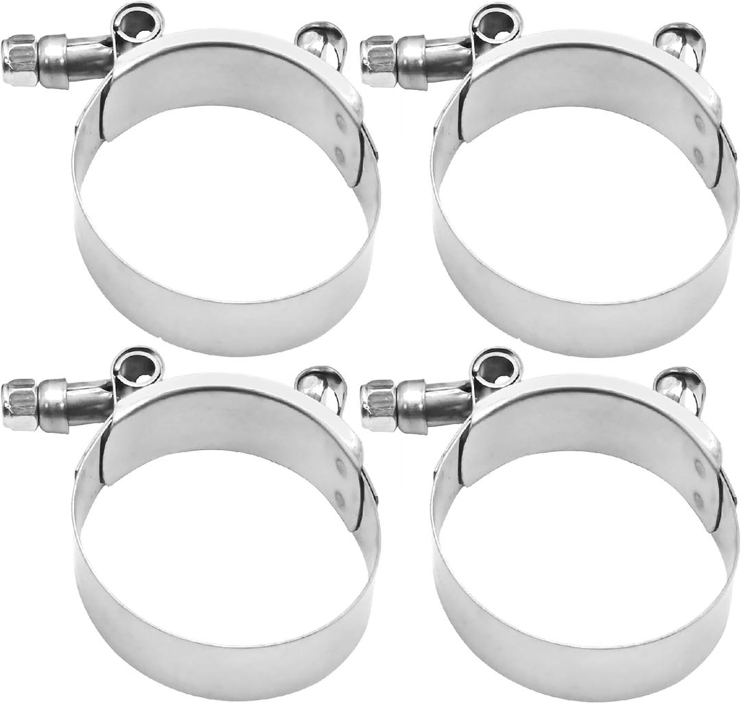 4Pcs T Bolt Hose Clamp, Adjustable Hose Clamps, Stainless Steel Turbo Intake Intercooler Hose Clamp for Tube Automotive Radiator lntercooler (1.75 inch Hose Clamp 51-57MM) 4Pcs T Bolt Hose Clamp, Adjustable Hose Clamps, Stainless Steel Turbo Intake Intercooler Hose Clamp for Tube Automotive Radiator lntercooler (1.75 inch Hose Clamp 51-57MM)