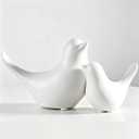 Small Birds Animal Statues White Bird Figurines Knick Knacks Home Decor, 2 Ceramic Bird Sculpture Decor, Modern Decorative Ornaments for Living Room, Bedroom, Office Desktop, Cabinet, Shelf