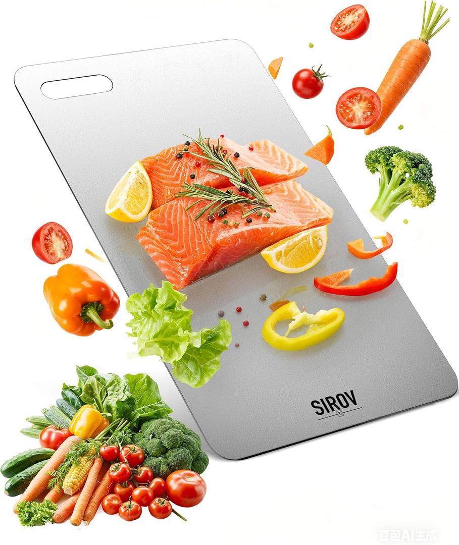Titanium Cutting Board,100% Pure Titanium Kitchen Cutting Board, Non-Toxic & Dishwasher Safe, Durable and Hygienic for Meat, Fruit & Vegetables (16.1L*10W)