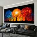 Canvas Art Wall Decor Large Abstract Wall Art Pictures For Living Room Tree Of Life Wall Art Artwork for Walls Modern Colorfu Wall Art Canvas Prints Home Bedroom Office Wall Decoration 29" X 58"