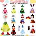 10 Set Desk Goose Outfits 7 Inch, Holiday Mini Goose Outfit Felt Clothes