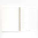 DesignWorks Ink Textured Paper Twin Wire Notebook, Daily Planner & Soft Cover Writing Journal, 160 Lined Perforated Pages, Large Spiral Notebook for Work & Journaling, 8.25 x 11.625 in, Classic Blue