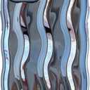 Caseative for iPhone 13 Case,Water Ripple Pattern Curly Wave Frame Soft Phone Case (Light Blue)