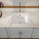 Lordear Undermount Bathroom Sink 18x14 Inch White Rectangle Porcelain Ceramic Vessel Sinks Deep Basin with Overflow Lavatory Vanity Sink Mounted Under the Counter