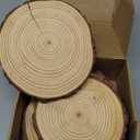 6.5-8 inch Wood Slices for Centerpieces, 6 Pcs Natural Wood Centerpieces for Tables with Bark, Rustic Wood Circles for Crafts Arts Party, Christmas Decorations and Wedding Centerpiece