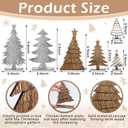 2 x Youyole 6 Pcs Wooden Christmas Trees Tabletop Decor Vintage Gray and Brown Christmas Trees Xmas Centerpieces Table Wooden Signs for Home Office Fireplace Farmhouse Xmas Party Table Decor