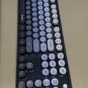 Wireless Keyboard and Mouse Combo, Retro Typewriter Keyboard with Round Keycaps, Full-Size Ergonomic, Blue, Ideal for Windows PC, Home, Office, and College, Wireless Keyboard Mouse Combo
