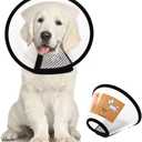 Plastic Pet Recovery Collars & Cones for Dogs and Cats After Surgery Adjustable Dog Neck Cone Surgical Elizabeth E-Collar Prevent Biting and Stop Licking Wound (L) (L (Neck: 13.5-15.5 in))