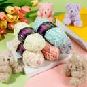 5 Rolls Glow in The Dark Chenille Yarn Luminous Crochet Fancy Fun Yarn Glow Sewing Craft for DIY Arts Winter Christmas Knitting Crocheting Supplies 76.5 Yard Per Roll(Vibrant Colors)