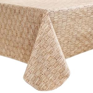 Walrus Heavy Duty Vinyl Tablecloth with Flannel Backing Waterproof Oil-Proof Plastic Table Cloth Stain-Resistant Wipeable Rectangle or Square Table Cover for Indoor and Outdoor (Weave, 60X102 Inch)