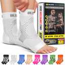 Compression Socks for Plantar Fasciitis, Achilles Tendonitis, Arthritis Relief, Ankle Brace Compression Sleeve with Foot Arch Support, Ankle Wrap for Women, Men, Swelling & Heel Pain White L-XL